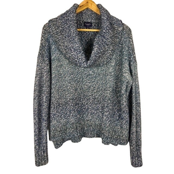 American Eagle Outfitters Sweaters - American Eagle Outfitters Cowl Neck Marled Knit Sweater Women Blue‎ M